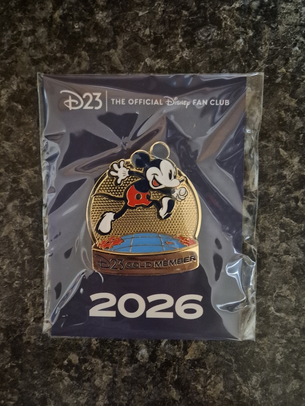 Disney D23 2026 Gold & Blue Mickey Mouse Enamel Pin